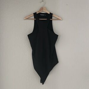 Abercrombie & Fitch Black High Neck Bodysuit Soft A&F Collection Ponte Size L